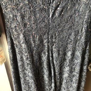 PromGirl Dresses - Grey Sequin Lace Long Sleeve Dress PromGirl Dresses - Grey Sequin Lace Long Sleeve Dress